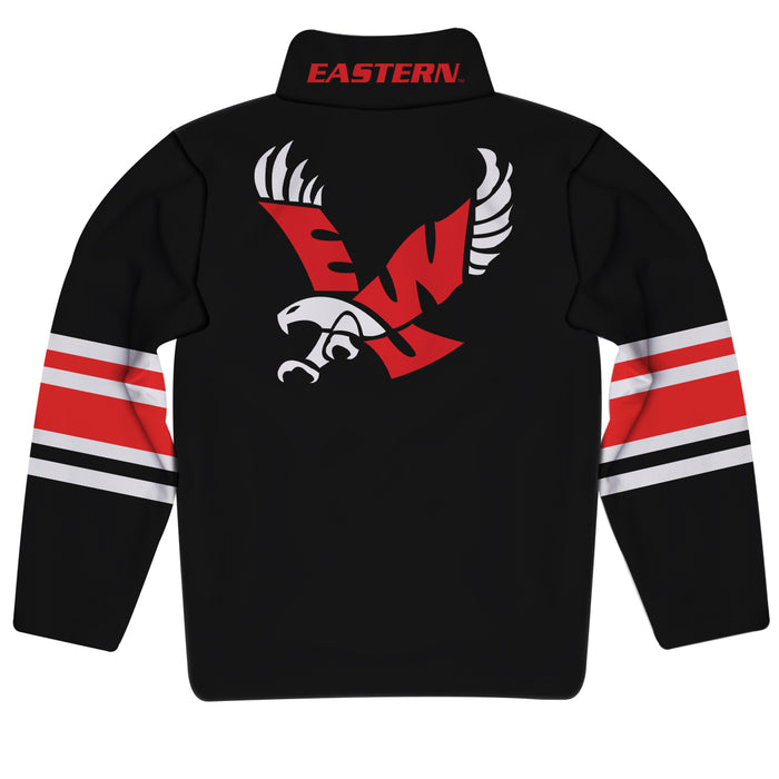 Eastern Washington University Eagles EWU Vive La Fete Game Day Black Quarter Zip Pullover Stripes on Sleeves - Vive La Fête - Online Apparel Store
