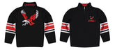 Eastern Washington University Eagles EWU Vive La Fete Game Day Black Quarter Zip Pullover Stripes on Sleeves - Vive La Fête - Online Apparel Store