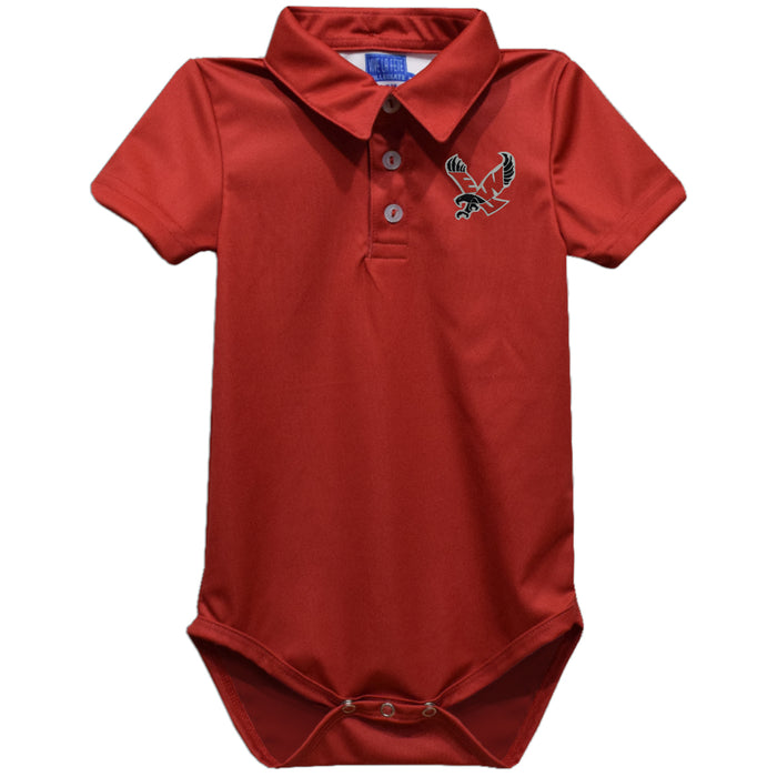 Eastern Washington University Eagles EWU Embroidered Red Solid Knit Polo Onesie