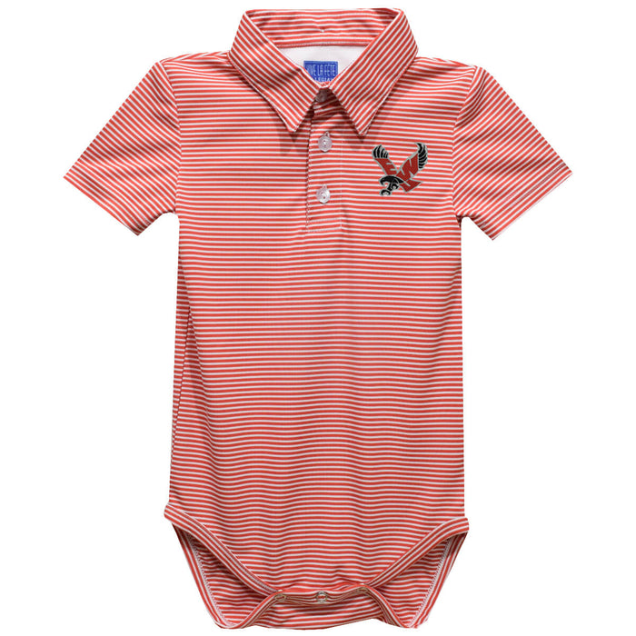 Eastern Washington University Eagles EWU Embroidered Red Cardinal Stripe Knit Boys Polo Bodysuit