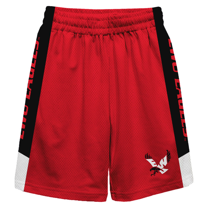 Eastern Washington Eagles EWU Vive La Fete Game Day Red Stripes Boys Solid Black Athletic Mesh Short