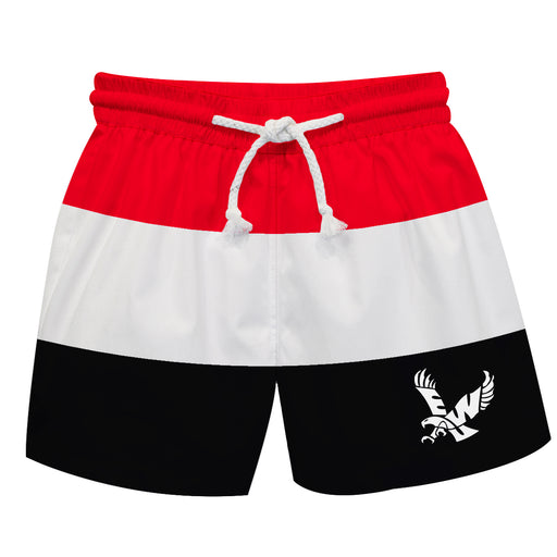 Eastern Washington Eagles EWU Vive La Fete Red White Black Stripes Swimtrunks V1