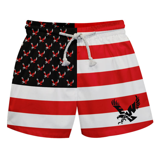 Eastern Washington Eagles EWU Vive La Fete Game Day Green White Flag Swimtrunks V1