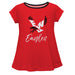 Eastern Washington Eagles EWU Vive La Fete Girls Game Day Short Sleeve Red Top with School Logo and Name