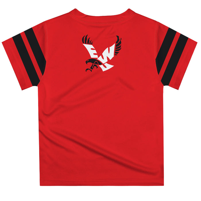 Eastern Washington Eagles EWU Vive La Fete Boys Game Day Red Short Sleeve Tee with Stripes on Sleeves - Vive La Fête - Online Apparel Store