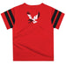 Eastern Washington Eagles EWU Vive La Fete Boys Game Day Red Short Sleeve Tee with Stripes on Sleeves - Vive La Fête - Online Apparel Store