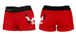 Eastern Washington Eagles Vive La Fete Logo on Thigh & Waistband Red Black Women Yoga Booty Workout Shorts 3.75 Inseam - Vive La Fête - Online Apparel Store