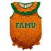 Florida A&M University Rattlers Swirls Orange Sleeveless Ruffle Onesie Logo Bodysuit