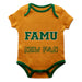Florida A&M University Rattlers Vive La Fete Infant Game Day Orange Short Sleeve Onesie New Fan Logo and Mascot Bodysuit