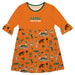Florida A&M Rattlers 3/4 Sleeve Solid Orange Repeat Print Hand Sketched Vive La Fete Impressions Artwork on Skirt