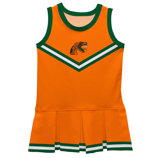 Florida A&M University Rattlers Vive La Fete Game Day Orange Sleeveless Cheerleader Dress