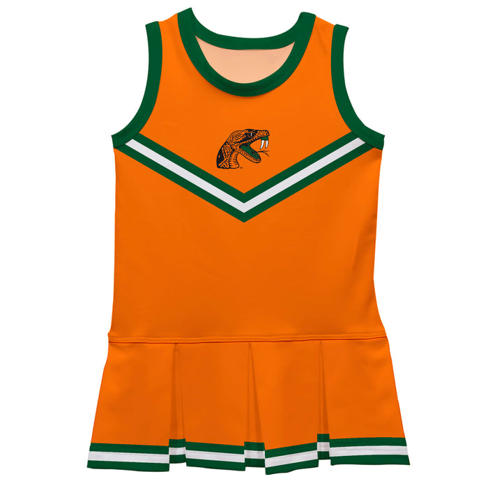 Florida A&M University Rattlers Vive La Fete Game Day Orange Sleeveless Cheerleader Dress