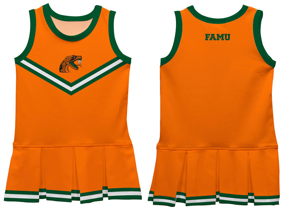 Florida A&M University Rattlers Vive La Fete Game Day Orange Sleeveless Youth Cheerleader Dress - Vive La Fête - Online Apparel Store