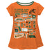 Florida A&M University Rattlers Hand Sketched Vive La Fete Impressions Artwork Orange Short Sleeve Top