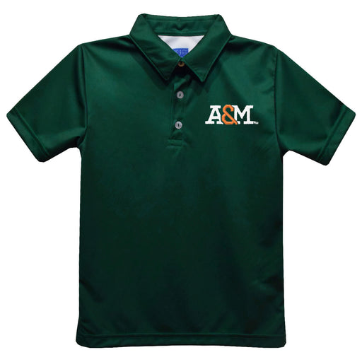 Florida A&M University Rattlers Embroidered Hunter Green Short Sleeve Polo Box Shirt
