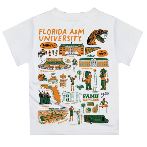 Florida A&M University Rattlers Hand Sketched Vive La Fete Impressions Artwork Boys Black Short Sleeve Tee Shirt - Vive La Fête - Online Apparel Store