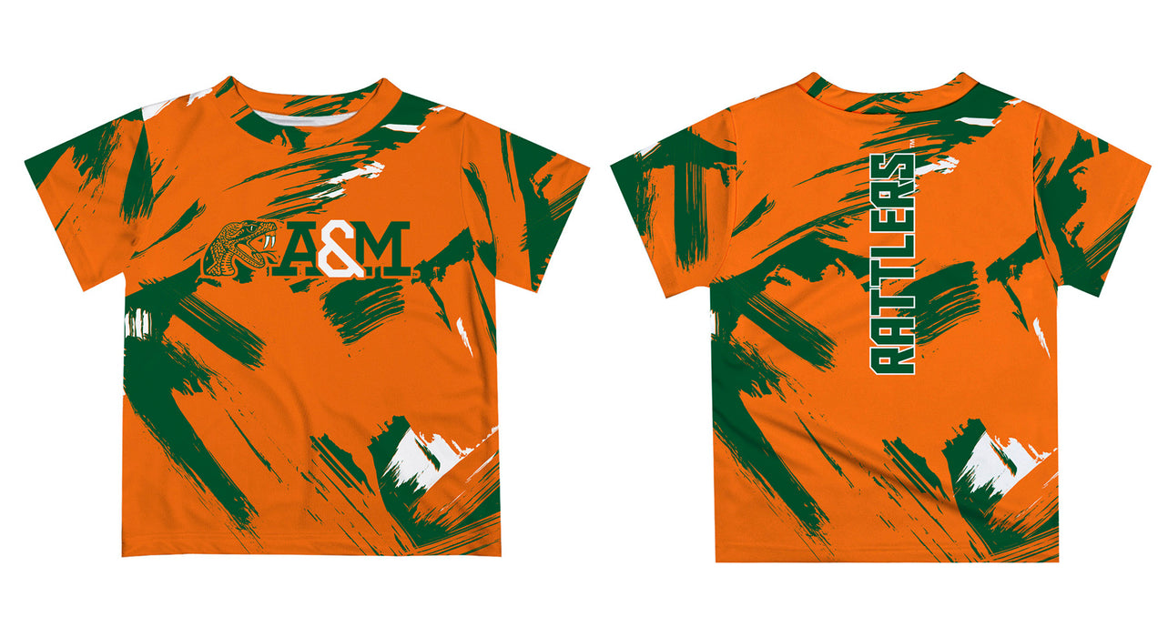 Florida A&M University Rattlers Vive La Fete Boys Game Day Orange Short Sleeve Tee Paint Brush - Vive La Fête - Online Apparel Store