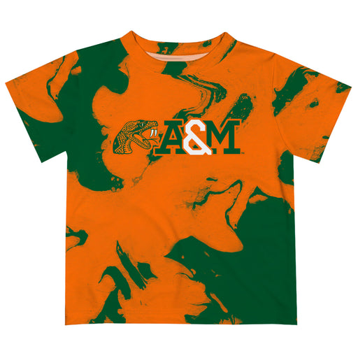 Florida A&M University Rattlers Vive La Fete Marble Boys Game Day Orange Short Sleeve Tee