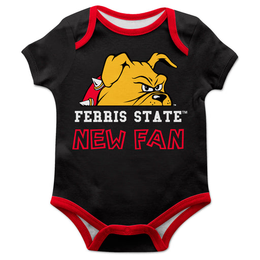 Ferris State Bulldogs Vive La Fete Infant Game Day Black Short Sleeve Onesie New Fan Logo and Mascot Bodysuit