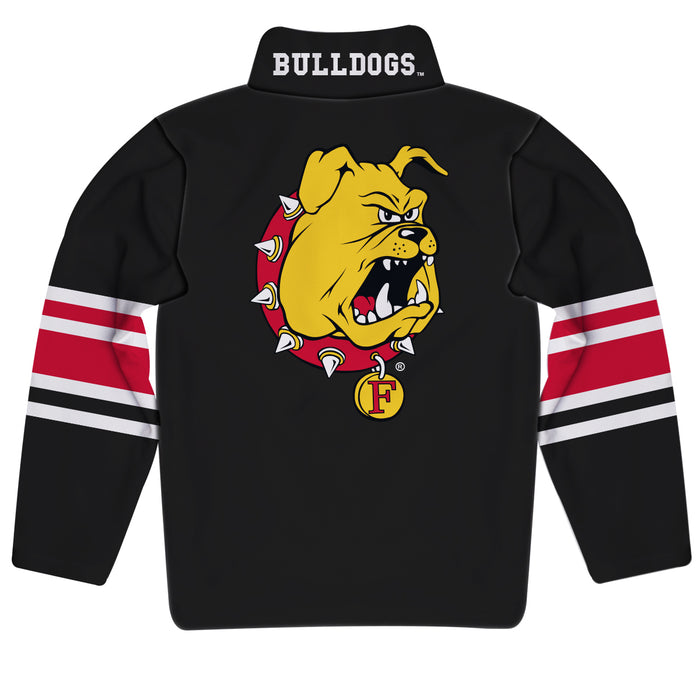 Ferris State University Bulldogs Vive La Fete Game Day Black Quarter Zip Pullover Stripes on Sleeves - Vive La Fête - Online Apparel Store