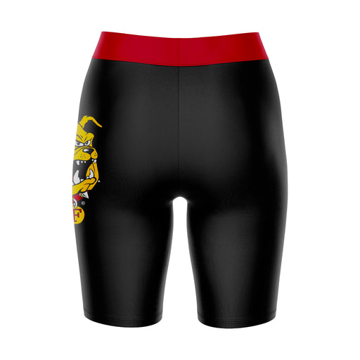 Ferris State Bulldogs Vive La Fete Game Day Logo on Thigh and Waistband Black and Red Women Bike Short 9 Inseam - Vive La Fête - Online Apparel Store