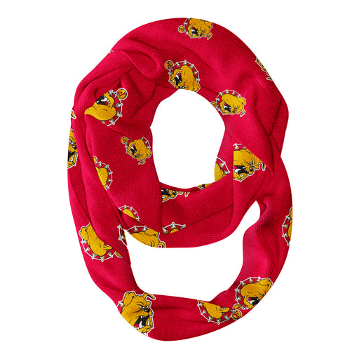 Ferris State Bulldogs Vive La Fete Repeat Logo Game Day Collegiate Women Light Weight Ultra Soft Infinity Scarf