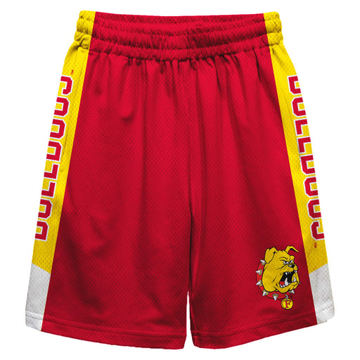 Ferris State Bulldogs Vive La Fete Game Day Red Stripes Boys Solid Gold Athletic Mesh Short