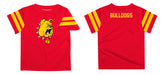 Ferris State Bulldogs Vive La Fete Boys Game Day Red Short Sleeve Tee with Stripes on Sleeves - Vive La Fête - Online Apparel Store