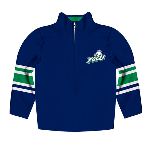Florida Gulf Coast Eagles Vive La Fete Game Day Blue Quarter Zip Pullover Stripes on Sleeves - Vive La Fête - Online Apparel Store