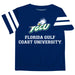 Florida Gulf Coast Eagles Vive La Fete Boys Game Day Blue Short Sleeve Tee with Stripes on Sleeves - Vive La Fête - Online Apparel Store