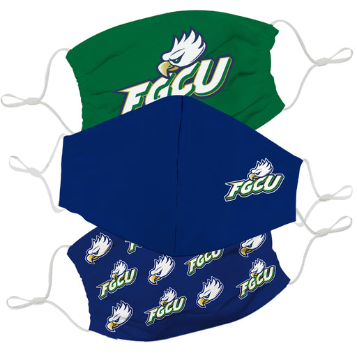 Florida Gulf Coast Eagles 3 Ply Vive La Fete Face Mask 3 Pack Game Day Collegiate Unisex Face Covers Reusable Washable