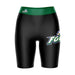 FGCU Eagles Vive La Fete Game Day Logo on Thigh and Waistband Black and Green Women Bike Short 9 Inseam"