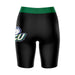 FGCU Eagles Vive La Fete Game Day Logo on Thigh and Waistband Black and Green Women Bike Short 9 Inseam" - Vive La Fête - Online Apparel Store