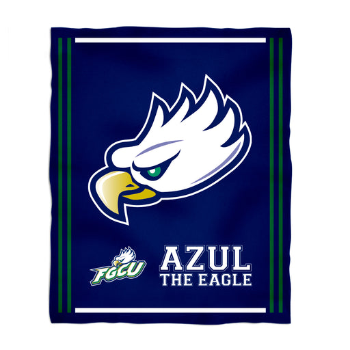 Florida Gulf Coast Eagles Vive La Fete Kids Game Day Blue Plush Soft Minky Blanket 36 x 48 Mascot