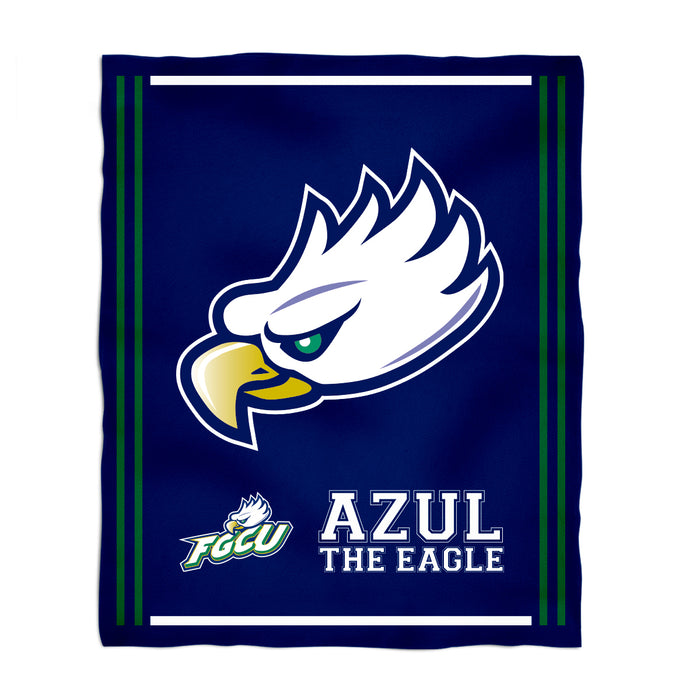 Florida Gulf Coast Eagles Vive La Fete Kids Game Day Blue Plush Soft Minky Blanket 36 x 48 Mascot