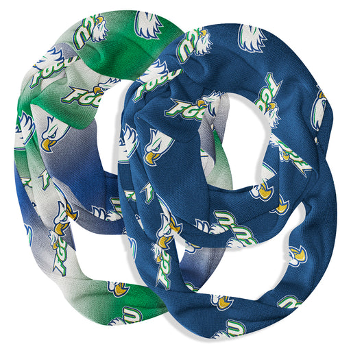 Florida Gulf Coast Eagles Vive La Fete All Over Logo Collegiate Women Set of 2 Light Weight Ultra Soft Infinity Scarfs