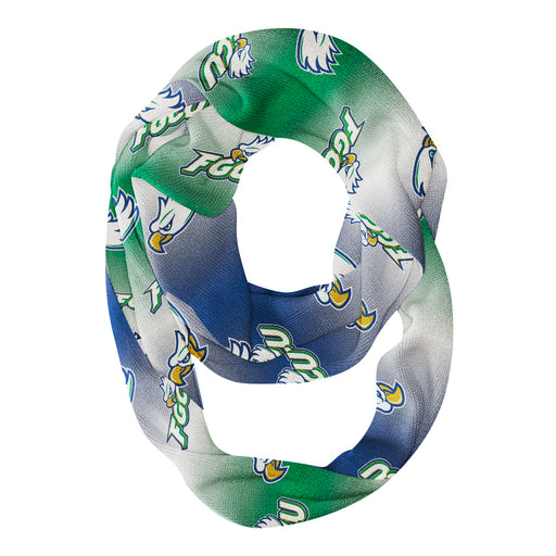 Florida Gulf Coast Eagles Vive La Fete All Over Logo Game Day Collegiate Women Ultra Soft Knit Infinity Scarf