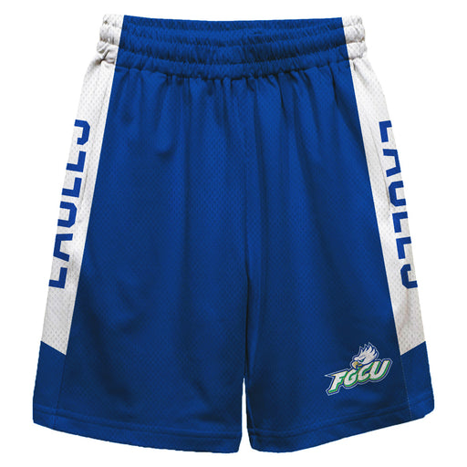 Florida Gulf Coast Eagles Vive La Fete Game Day Blue Stripes Boys Solid White Athletic Mesh Short