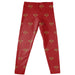 Flagler College St. Augustine Vive La Fete Girls Game Day All Over Logo Elastic Waist Classic Play Red Leggings Tights