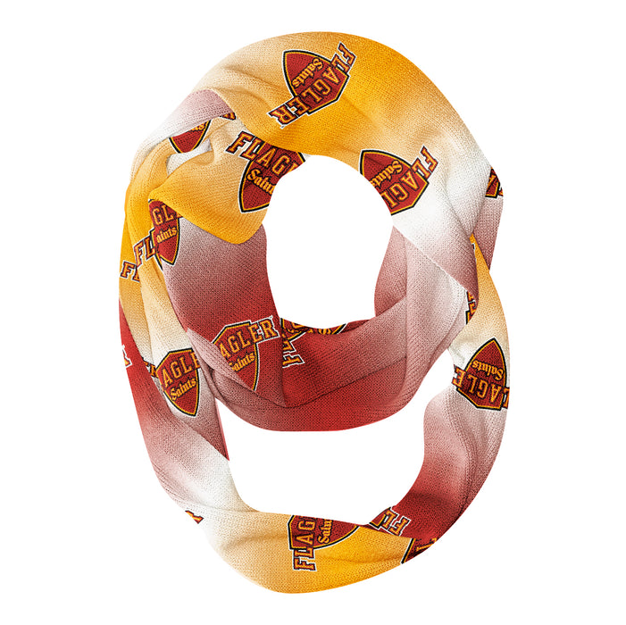 Flagler College St. Augustine Vive La Fete All Over Logo Game Day Collegiate Women Ultra Soft Knit Infinity Scarf