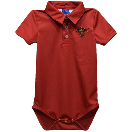 Flagler College St. Augustine Saints Embroidered Red Solid Knit Polo Onesie