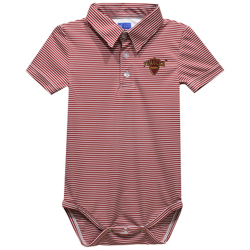 Flagler College St. Augustine Saints Embroidered Red Stripe Knit Polo Onesie