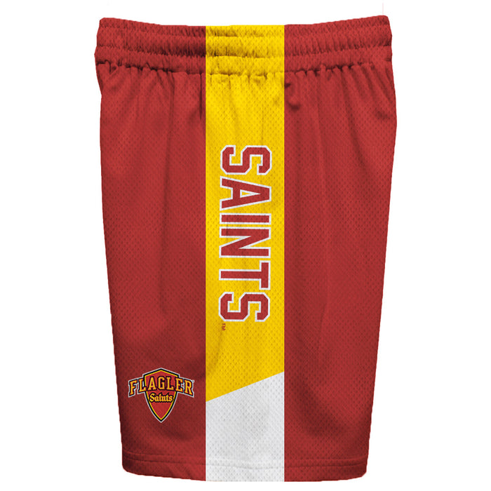 Flagler College St. Augustine Vive La Fete Game Day Red Stripes Boys Solid Gold Athletic Mesh Short - Vive La Fête - Online Apparel Store