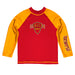 Flagler College St. Augustine Vive La Fete Logo Red Yellow Long Sleeve Raglan Rashguard