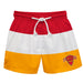 Flagler College St. Augustine Vive La Fete Red White Yellow Stripes Swimtrunks V1