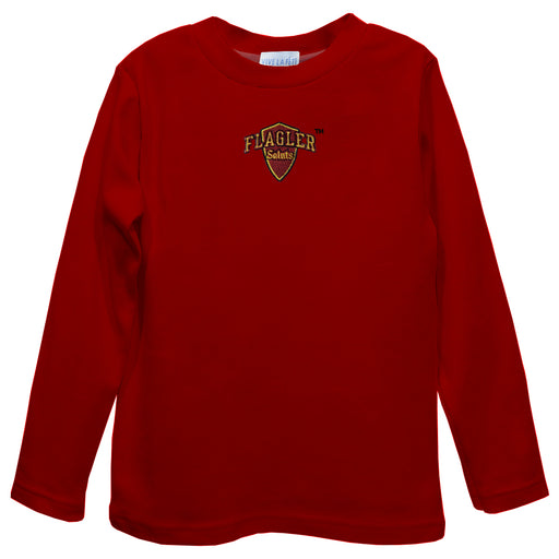 Flagler College St. Augustine Saints Embroidered Red Long Sleeve Boys Tee Shirt