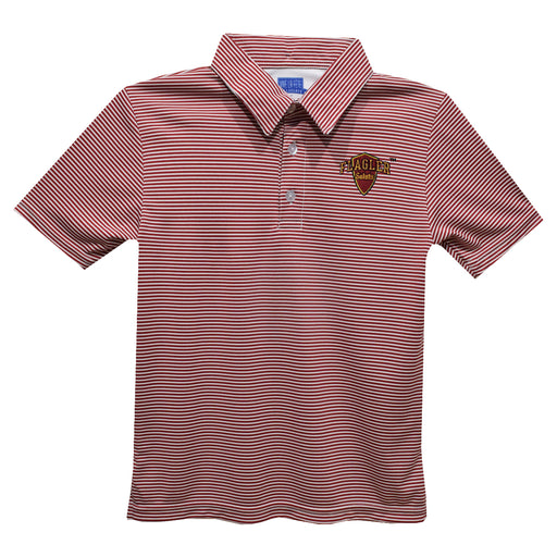 Flagler College St. Augustine Saints Embroidered Red Stripes Short Sleeve Polo Box Shirt