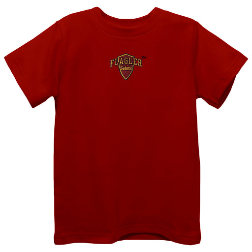 Flagler College St. Augustine Saints Embroidered Red knit Short Sleeve Boys Tee Shirt