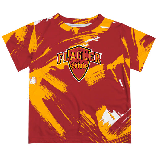 Flagler College St. Augustine Vive La Fete Boys Game Day Red Short Sleeve Tee Paint Brush