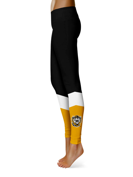 FHSU Tigers Vive la Fete Game Day Collegiate Ankle Color Block Women's Black Gold Yoga Leggings - Vive La Fête - Online Apparel Store